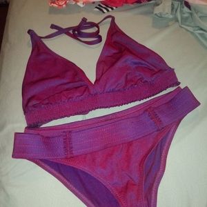 Maroon iridescent bikini